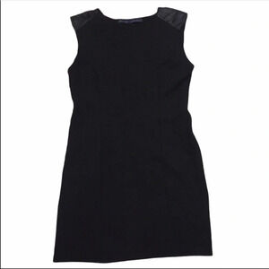 Zara Basic Black Dress Lamb Leather Shoulder Size Medium